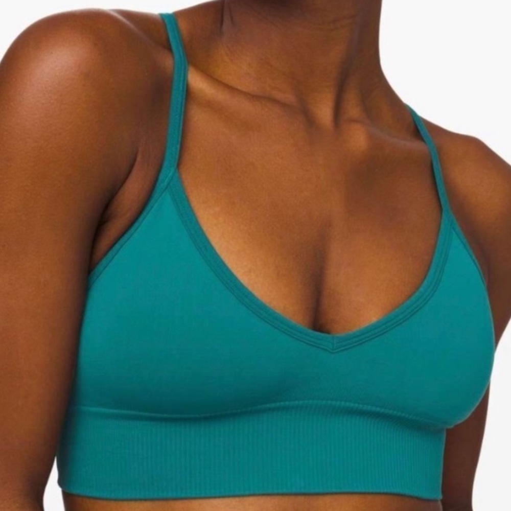 Lululemon teal blue ebb to street sports bra with multi way clasp
